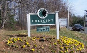 Crescent Apartments Welcome Sign