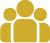 Yellow group of three people icon