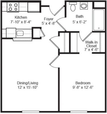 Madonna House 1 Bedroom Floor Plan