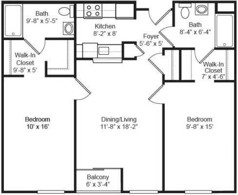 Madonna House 2 Bedroom Floor Plan