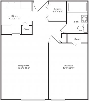 Marywood Apartments 1 Bedroom Floor Plan