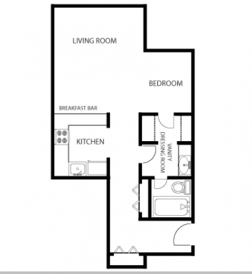 Mass Place 1BR Floor Plan