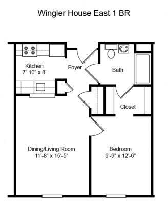 Wingler House 1 BR Floorplan