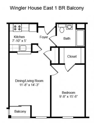 Wingler House 1 BR Floorplan