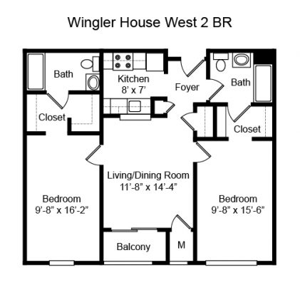 Wingler House 2 BR Floorplan