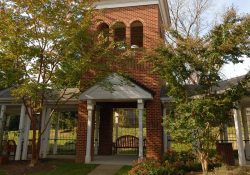 Brick building courtyard in Virginia