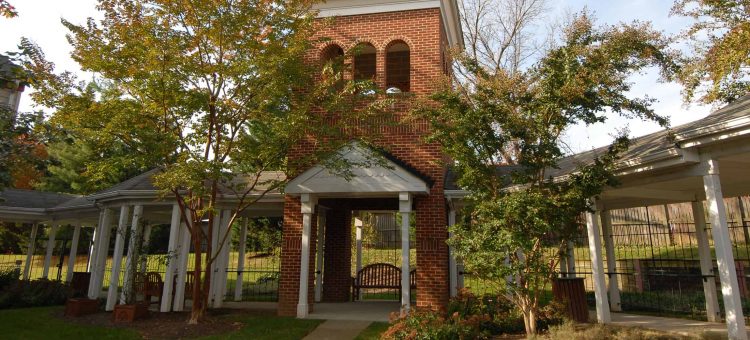 Brick building courtyard in Virginia