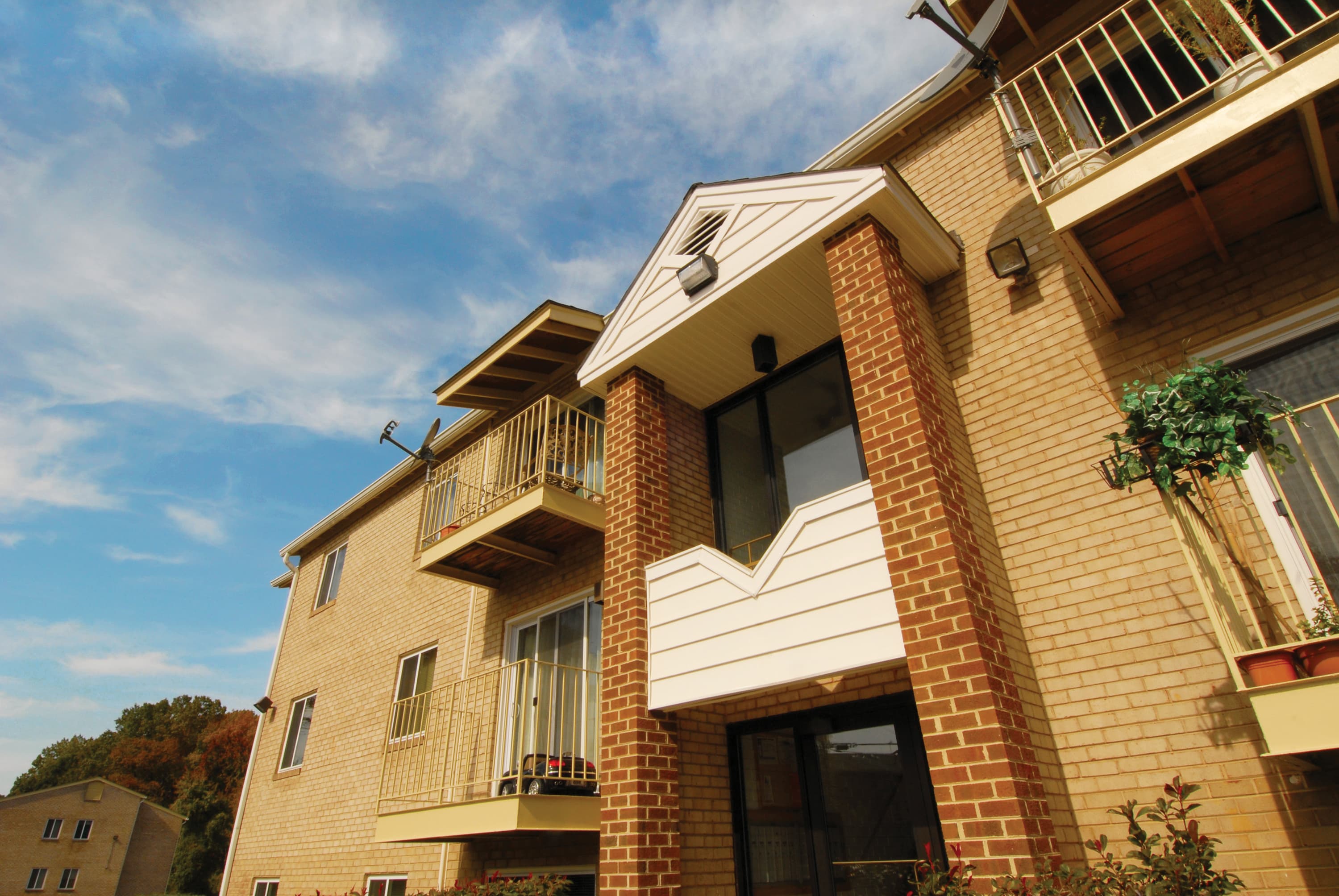 Exterior of an apartment building